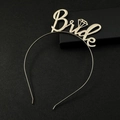 Cerchietto sposa dorato con scritta Bride e accenti di diamante per feste nuziali - Oro KC