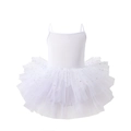 White ballerina tutu dress for girls with golden star and moon patterns on tulle skirt - Tops / White Camisole / S-100cm