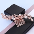 Eleganter Braut-Haarkamm in Roségold mit Kristallen und Strasssteinen für Hochzeitsfrisuren - Roségold