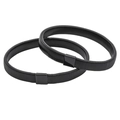 Coppia di reggimaniche elastici neri in metallo per camicia da uomo con fibbia quadrata - Nero