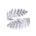 Bracelet de bras élégant en feuilles d'argent avec design ouvert réglable pour mariées - Argent