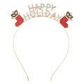 Diadema dorada Happy Holiday con calcetines navideños y brillantes de colores - Dorado