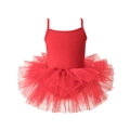 Red ballet tutu leotard for girls featuring sparkling gold star sequins on mesh - Camisole - Top And Bottom / Red / S-100cm