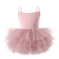 Tutù da danza rosa per bambina con paillettes a stella dorate e gonna in tulle - 90cm (18-24M) / Rosa Antico
