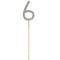 Décoration de gâteau chiffre 6 doré avec cristaux scintillants pour anniversaire - Taille unique / Topper Gâteau Chiffre 6 Or