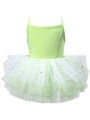 Pink ballet leotard for girls with gold star and moon patterns on a mint green tutu skirt - Top And Bottom / Fruit Green Camisole / L-120cm