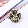 Detailed macro view of vintage brass hollow locket pendant with ornate vine patterns - Antique Bronze - Pendant Only (Without Chain)