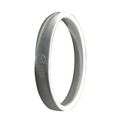 Bracelet de bras en métal argenté avec finition brossée et détail circulaire chic - K Blanc/Argent