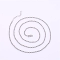 Catena rolo d'argento con chiusura a moschettone sicura e maglia di estensione regolabile - Argento Antico 80cm