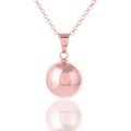 Collana con ciondolo a sfera in oro rosa lucido su catena sottile con riflesso - Stile Oro Rosa Con Catena di Metallo