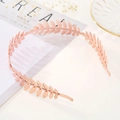 Elegante cerchietto a corona con foglie oro rosa e trama a rami per matrimonio e regalo - Oro Rosa (FG011)