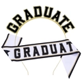 Ensemble serre-tête et écharpe Graduate doré pour les fêtes de remise des diplômes - Ensemble Serre-Tête Écharpe Gradué