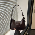 Bolso hobo de cuero marrón oscuro con correa ajustable para mujer en estilo retro elegante - Marrón