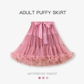 Jupe tutu bouffante rose pastèque pour adulte avec un élégant nœud en satin à la taille - Vieux rose