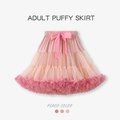 Jupe bouffante pour adulte dégradée pêche à trois couches avec nœud en satin rose - Rouge Pastèque Pêche