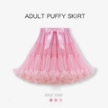 Jupe tutu volumineuse en tulle rose pour adulte avec nœud en ruban satiné - Rose