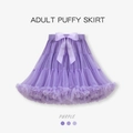 Jupe tutu violette pour adulte en tulle multicouche avec nœud satiné et élastique - Violet Taro