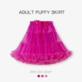 Jupe tutu bouffante pour adulte rose vif avec mesh multicouche et nœud en ruban - Rose rouge