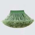 Jupe tutu vert olive pour filles en tulle multicouche avec une taille élastique - XS (70-90CM) / Vert fruit foncé