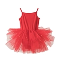 Body da danza classica rosa per bambine con paillettes a stella e gonna in tulle - 90cm (18-24M) / Rosso