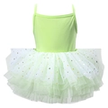 Tutu de danse vert vif pour fille avec sequins dorés et jupe en tulle multicouche - 100cm(2-4T) / Vert Fruit