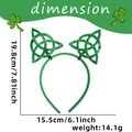 Cerchietto San Patrizio verde con orecchie triquetra glitterate e misure del prodotto - Taglia unica / Stile Nodo Celtico