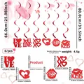 Gedetailleerde maattabel voor rode glitter hart-spiralen met LOVE en XOXO hangers - Harthart Brieven