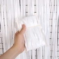 Glossy white fringe tinsel curtain for World Cup theme party DIY decorations - 1x2m Macaron White Tinsel Curtain