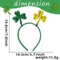 St. Patrick's Day headband with green and gold glitter shamrocks, 19.8cm x 14.5cm - One Size / Sequined Gold-Green Shamrock Style
