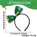 Green St. Patrick's Day headband with bow and shamrock patterns, 8.03 inch height - One Size / Green Bow with Shamrock Style