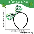 St. Patrick's Day headband with green shamrock bow, size 20.4cm height by 16.5cm width - One Size / White Bow with Shamrock Style