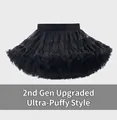 Glinsterende zwarte tutu rok voor meisjes met laagjes tule en zilveren pailletten - 90cm / Boven- En Onderstuk / Zwart