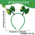 St. Patrick's Day green headband with glittery shamrock bows, 20.4x18.6cm size - One Size / Double Green Bows with Shamrock Style