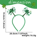 St. Patrick's Day headband with green shamrock bow and size dimension details - One Size / Double White Bows with Shamrock Style