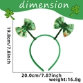 Green St. Patrick's Day headband with lucky clover bow and dimensions 20cm by 19.8cm - One Size / Double Gold Coin Shamrock Bows Style