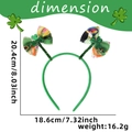 St. Patrick's Day green bow headband with leprechaun patterns and glitter clover - One Size / Double Character Shamrock Bows Style