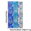 Tenda di frange Hanukkah blu e argento con motivi Menorah e Stella di David decorati - 1*2M / Tenda di Lamina Hanukkah