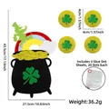 St. Patrick's Day Filzdeko-Set mit Goldtopf und Kleeblättern samt Maßangaben - Goldtopf Stil