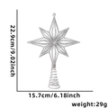 Punta per albero di Natale a stella argento glitterata con base a molla da 23cm altezza - Puntale Albero Stella Ottagonale Argento