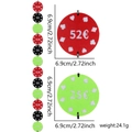 Ghirlanda di fiches da poker in feltro con motivi di carte in rosso verde e nero - Stile Chips Da Casinò
