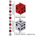 Felt dice hanging decoration with red and white gambling themed casino charms - Dice Style