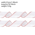 Nastro di cotone bianco con bordo a spirale rosso e bianco per regali di Natale, 2m - Bianco Con Bordo Rosso