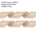 Champagne gold silk ribbon with gold woven edge 3.5cm wide for Christmas gift DIY - 2m Champagne Gold Edge (Width 3.5cm)