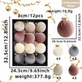 Velvet Christmas ball ornaments set with 8cm champagne silver and Morandi tones - 8cm / Set of 12 / Champagne Silver