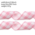 Cinta de Pascua de cuadros vichy rosa y blanco con patrón gingham de 6cm ancho - Estilo Cuadros Rosa