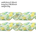Cinta blanca de 6cm con limones y hojas verdes para decoración DIY de Pascua - Estilo Limón Amarillo