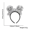 Silver 2025 New Year tinsel headband for party celebration with glitter numbers - Silver 2026 Tinsel Style