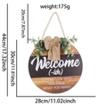 Cartello di benvenuto natalizio tondo in legno da 30 cm con misure e decorazioni - Stile WELCOME Fiocco