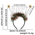 2027 New Year headband with silver glitter numbers and gold stars on black base - One Size / Silver 2027 Stars Headband