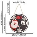 Targa rotonda in legno Babbo Natale con scritta HO HO e fiocchi di neve - Stile Fiocco di Neve Babbo Natale HO (Luminoso)